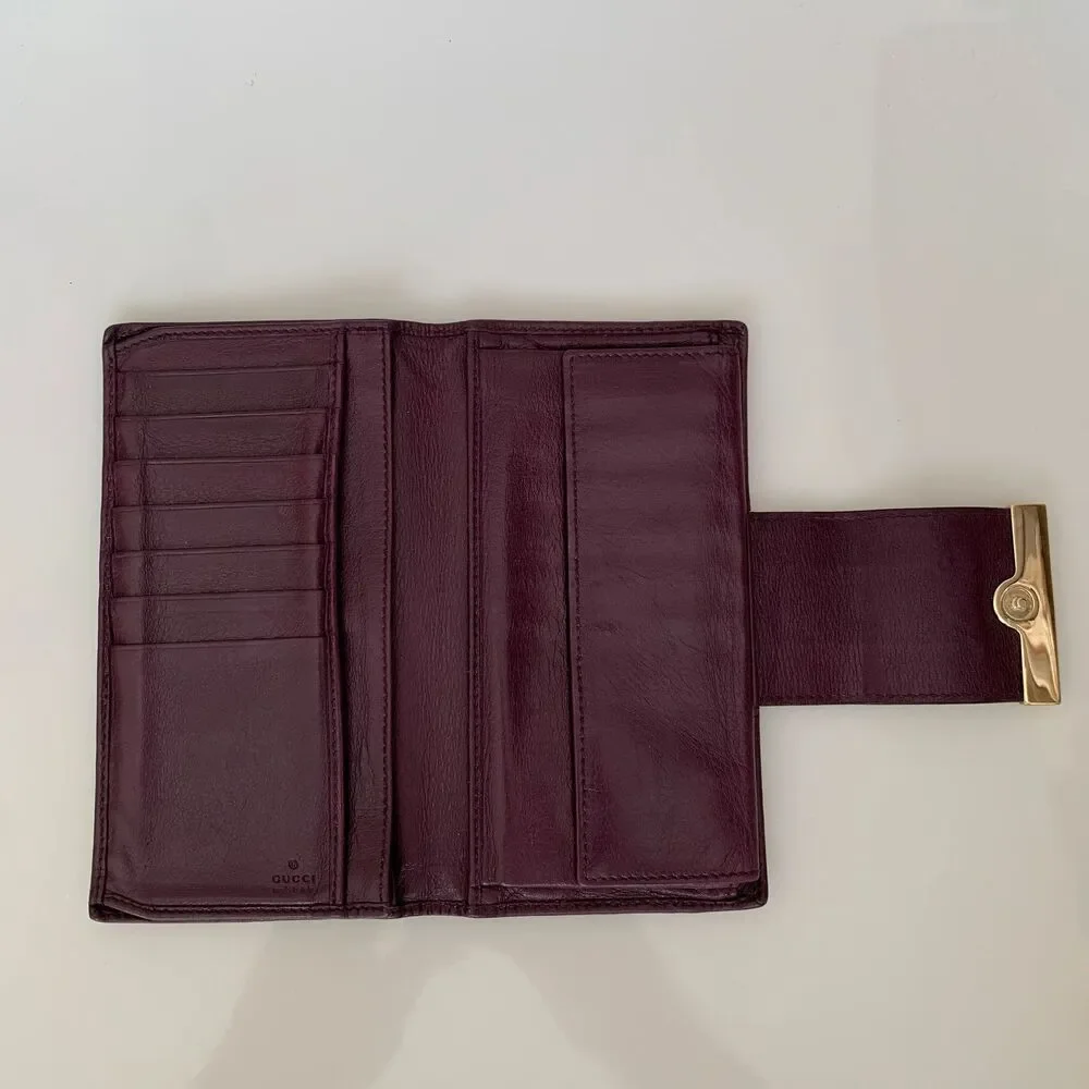 Gucci Women’s monogram guccissima purple leather wallet long authentic with COA - Picture 3 of 7
